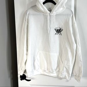 White Pullover Graphic Hoodie